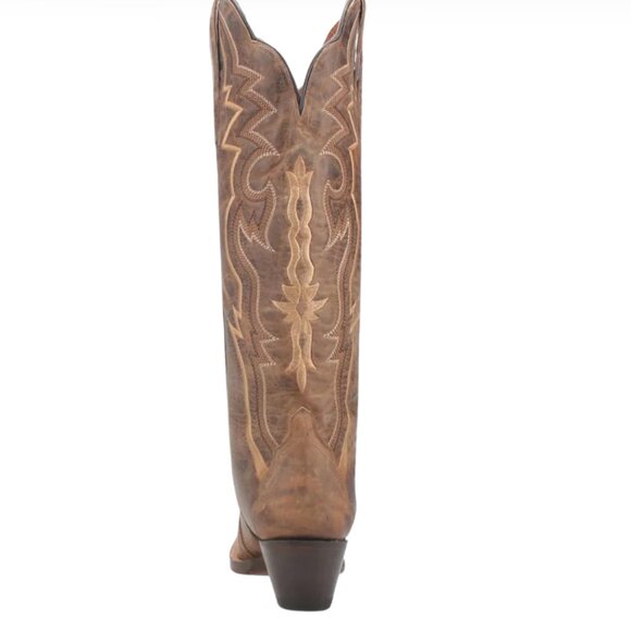 DAN POST SILVIE LADIES TALL BROWN COWBOY BOOTS SIZE 7 NWT - Picture 3 of 4